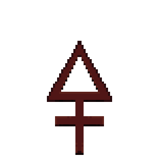 The alchemical logo for Sulfur.